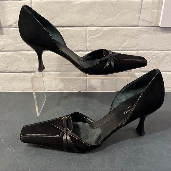 Kate Spade sz 8.5 black suede square to d’orsay pumps - Picture 5 of 16